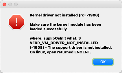 VirtualBox 錯誤訊息