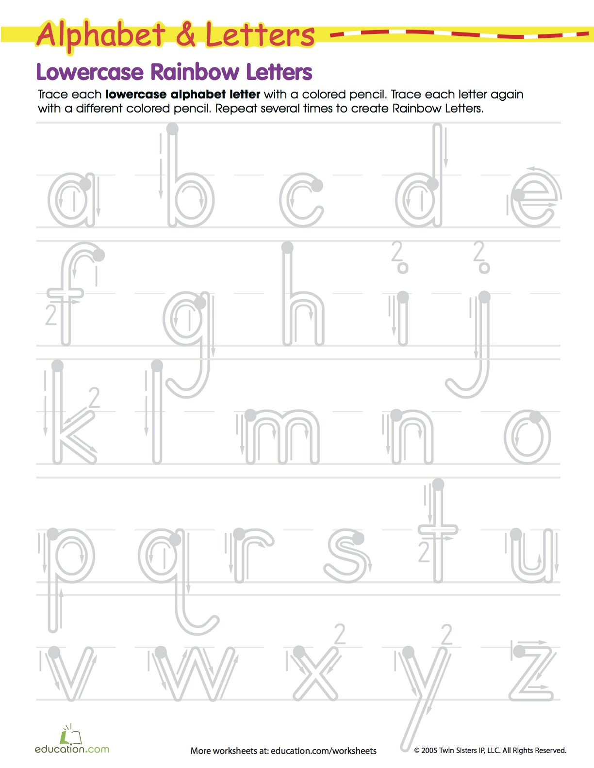 education.com 字母練習簿