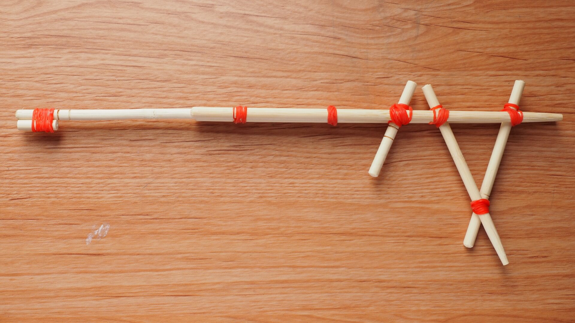 製作完成的竹槍