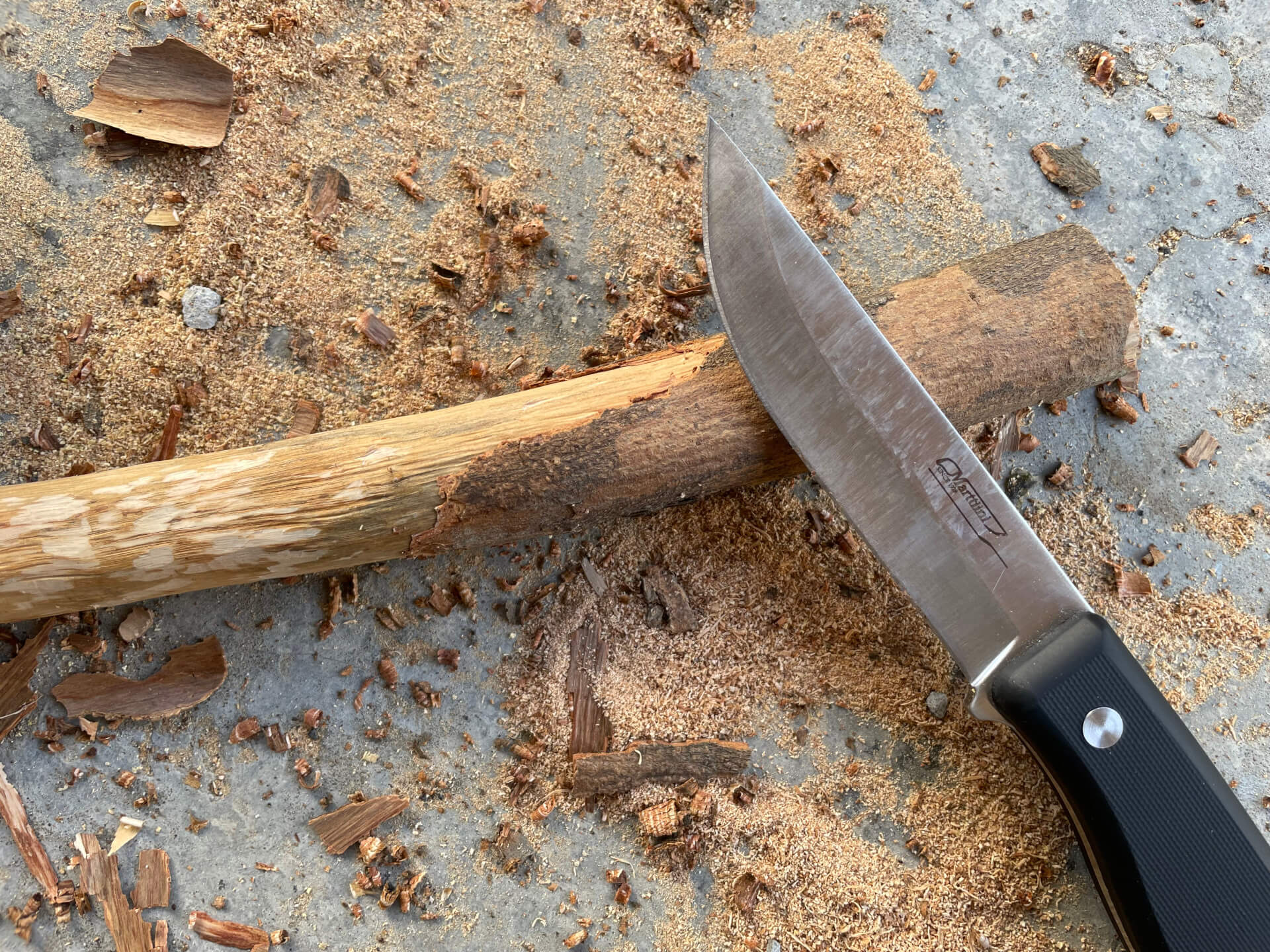 以直刀削掉樹皮