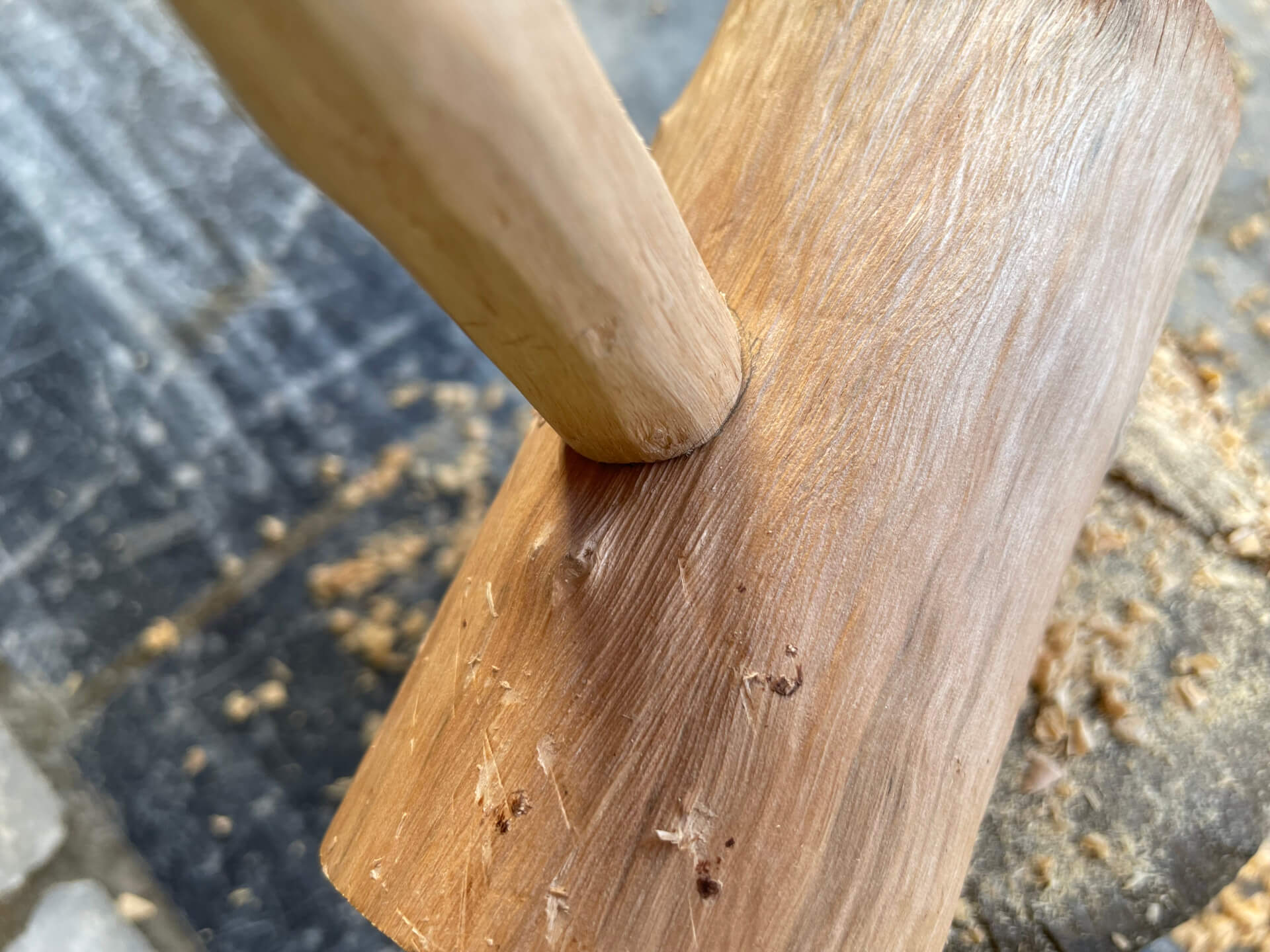 描出槌柄的粗細