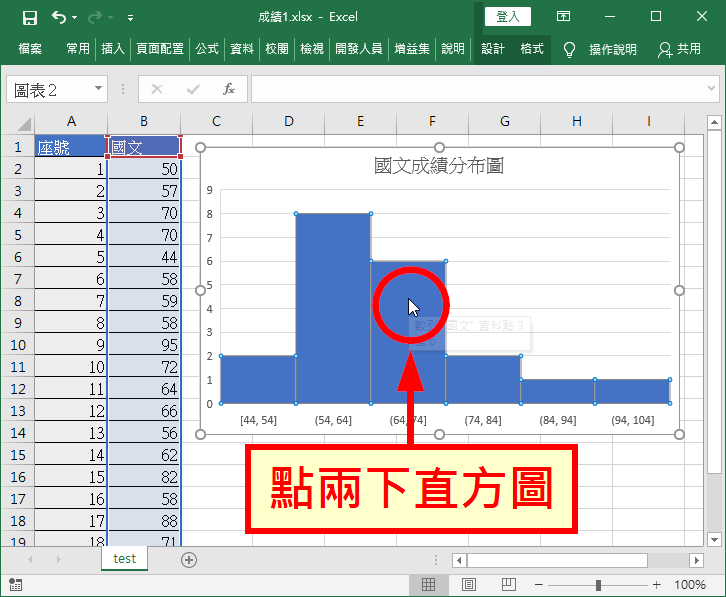 點兩下直方圖