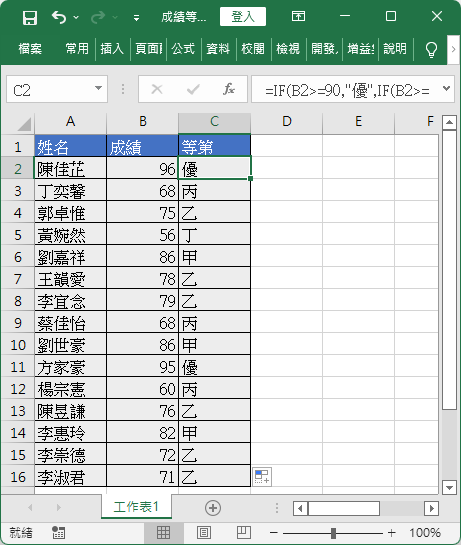 計算等第