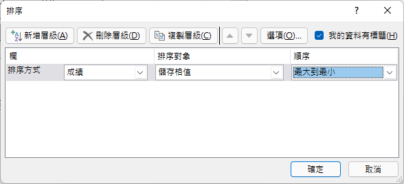 自訂排序