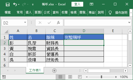 姓名與職稱