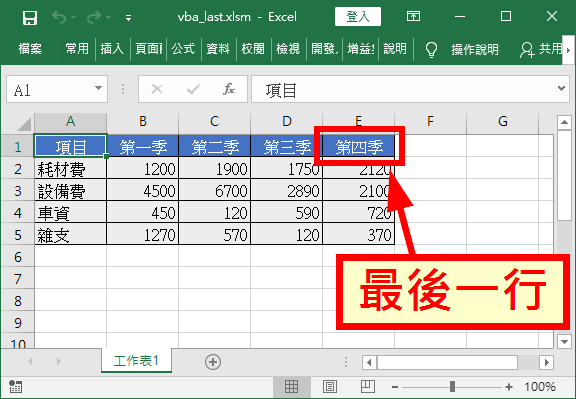 尋找最後一行