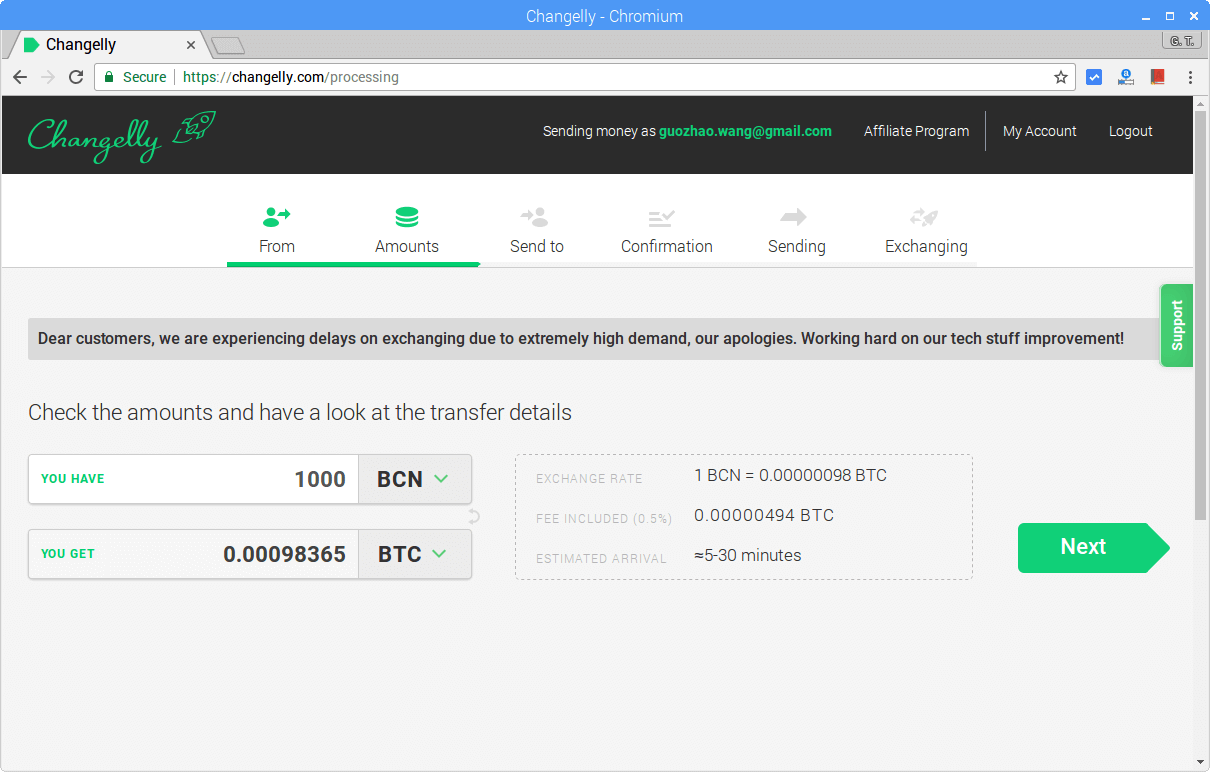 預估金額與手續費