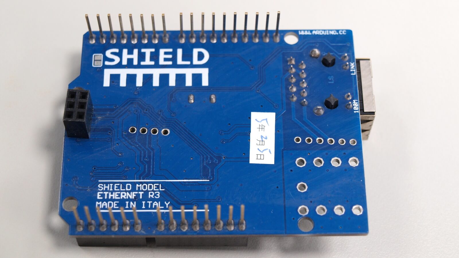 Arduino Ethernet Shield W5100 乙太網路擴充板背面