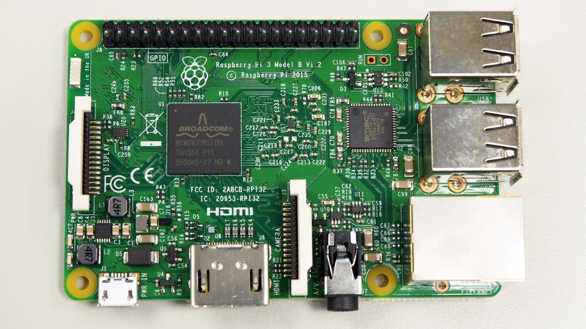樹莓派 Raspberry Pi 3 Model B 正面
