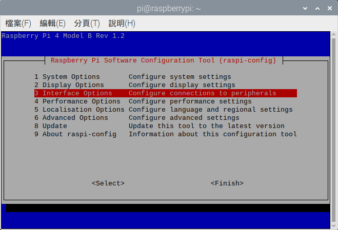 選擇「Interface Options」