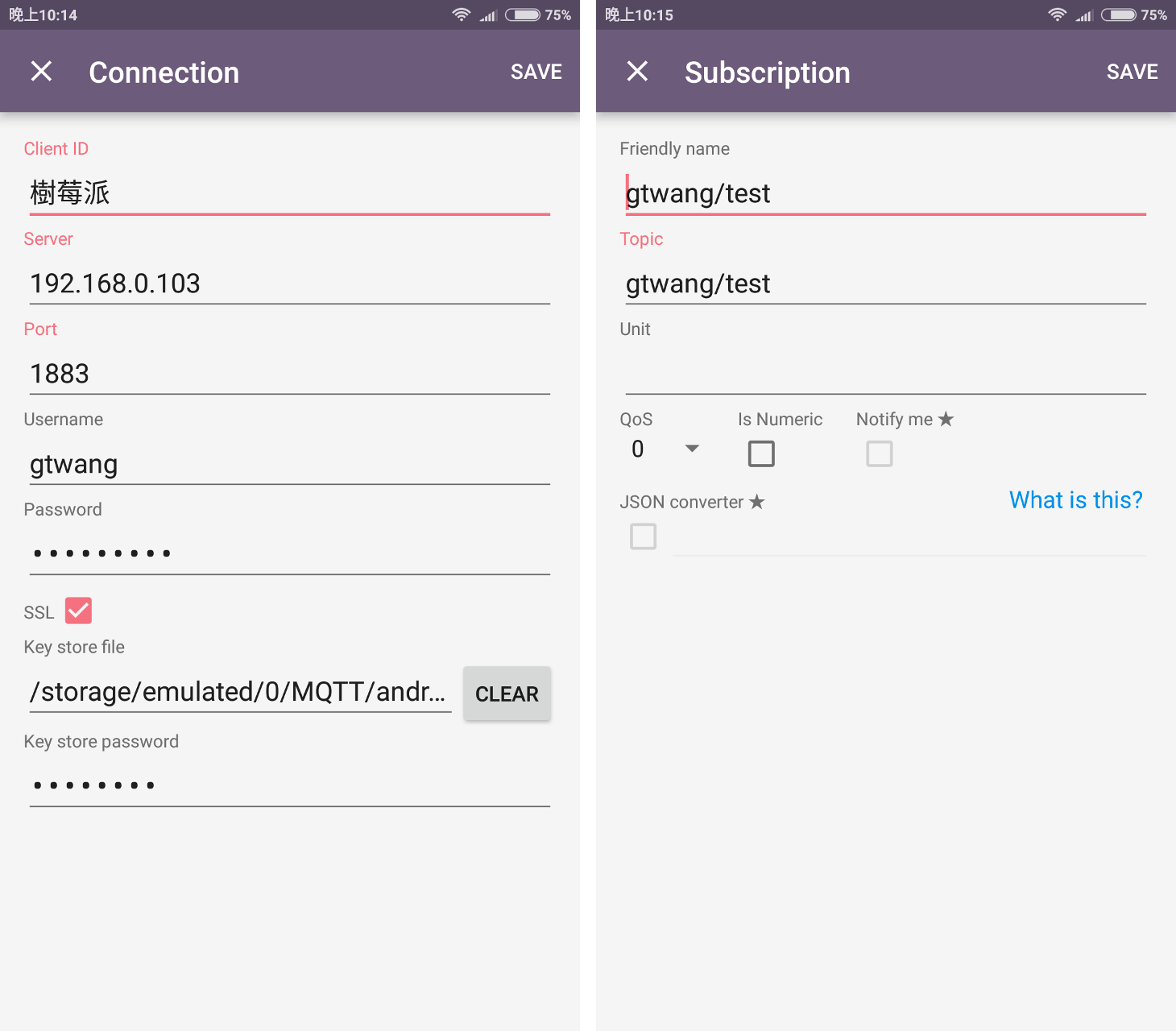 Android 手機 MQTT Dashboard