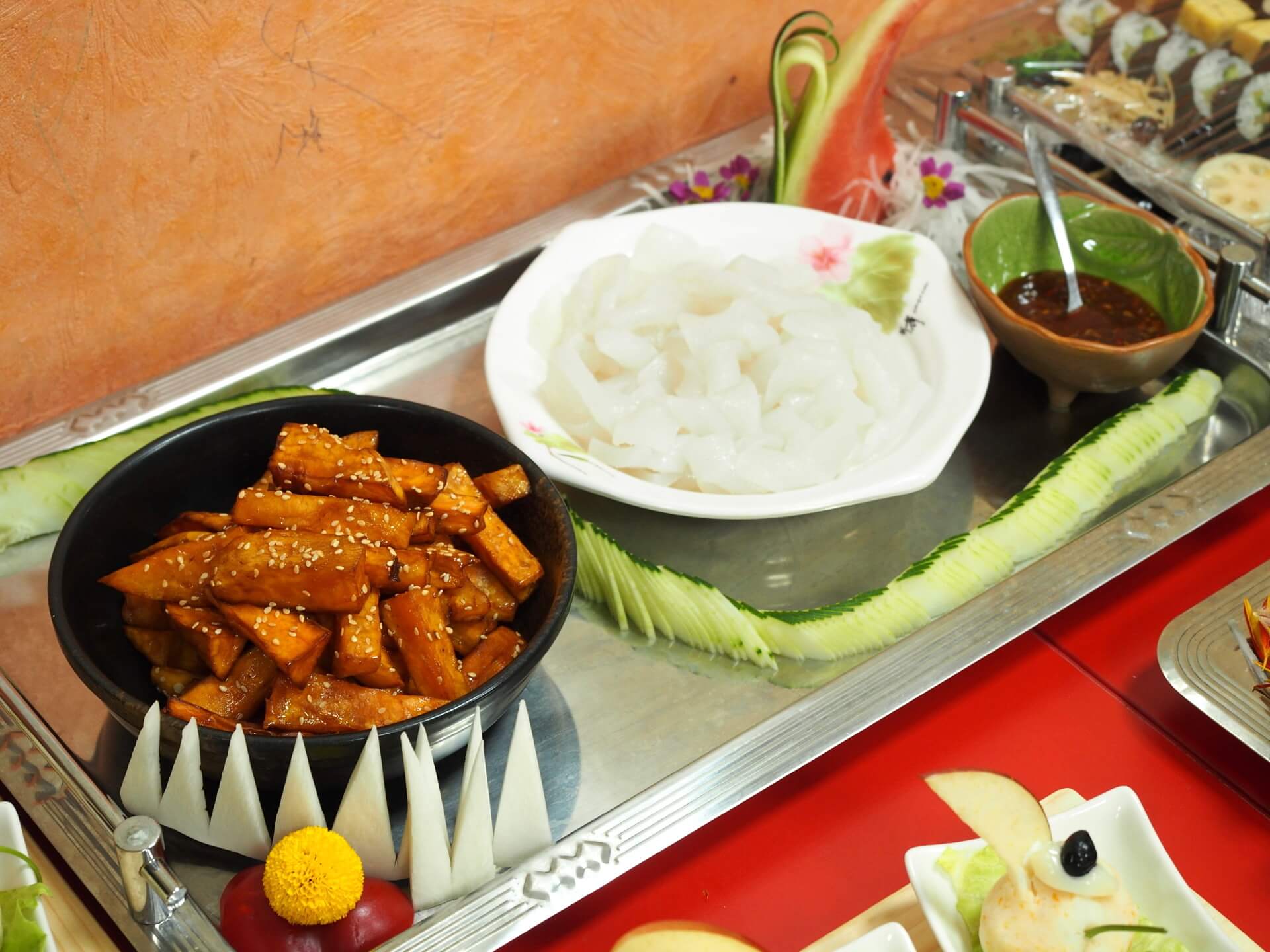 素生魚片/拔絲地瓜（全素）