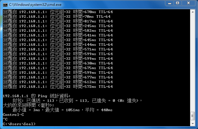 <code>ping</code> 實測數據