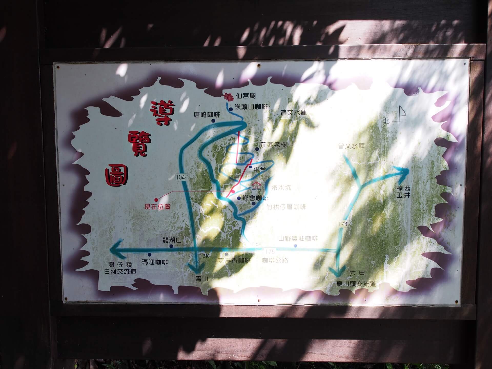 咖啡老樹古道導覽圖