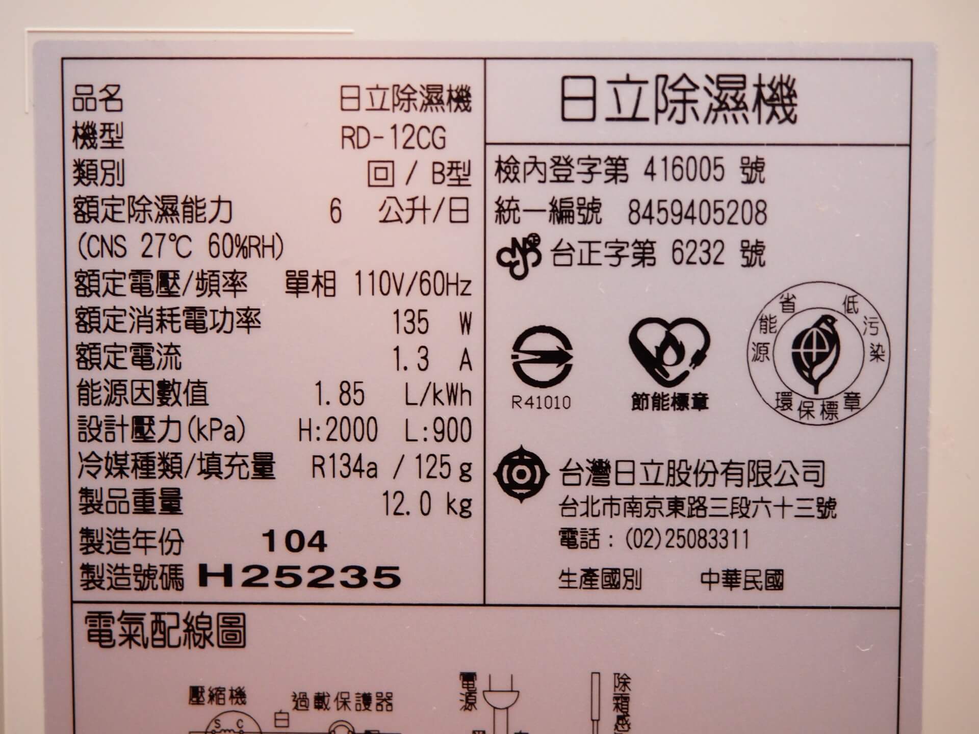 除濕機耗電功率