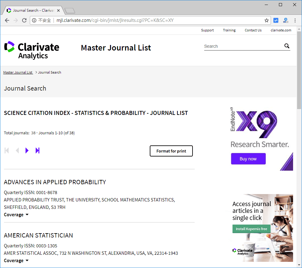 依類別瀏覽 SCI 期刊列表