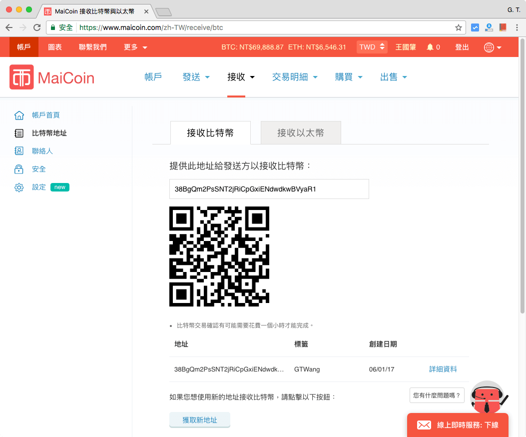 比特幣錢包位址