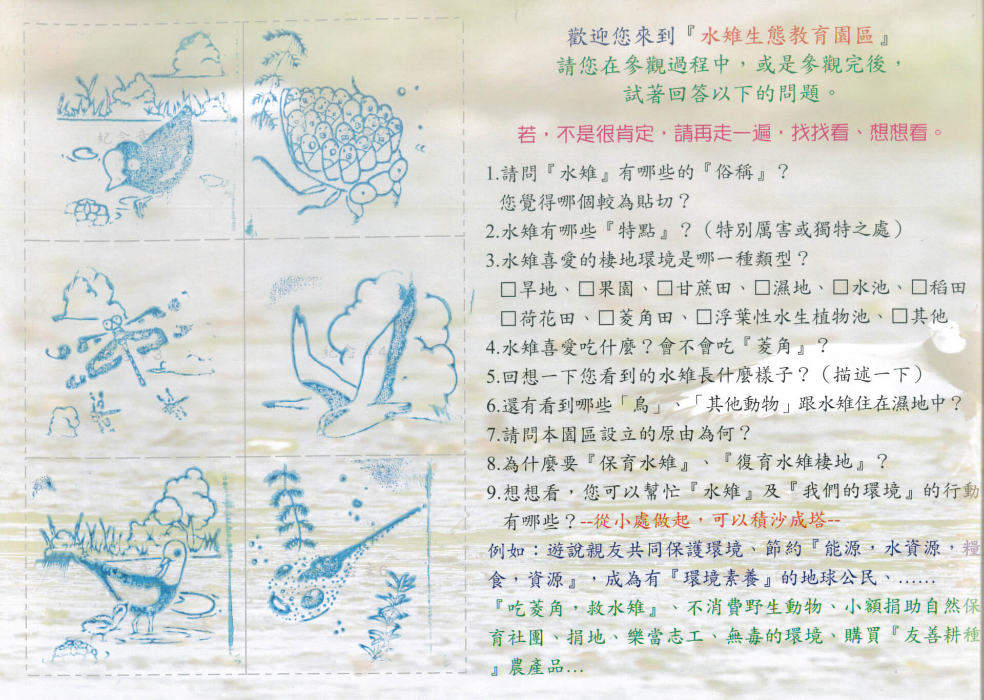 官田水雉生態教育園區介紹文宣