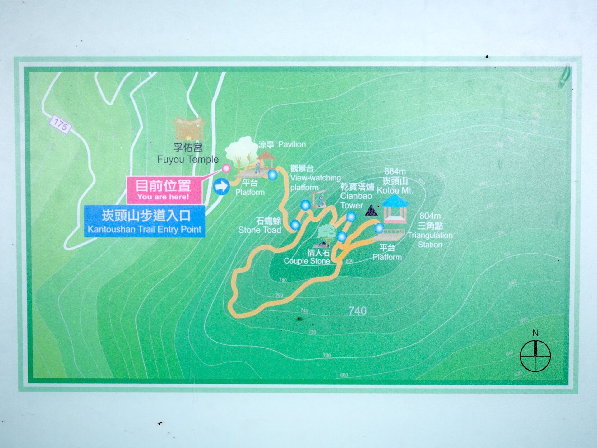 崁頭山步道導覽圖