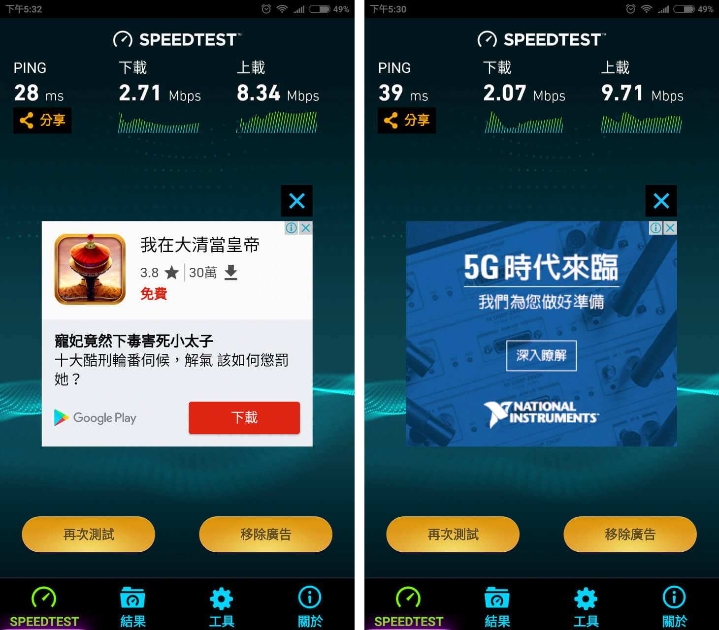 高鐵車廂網路速度實測