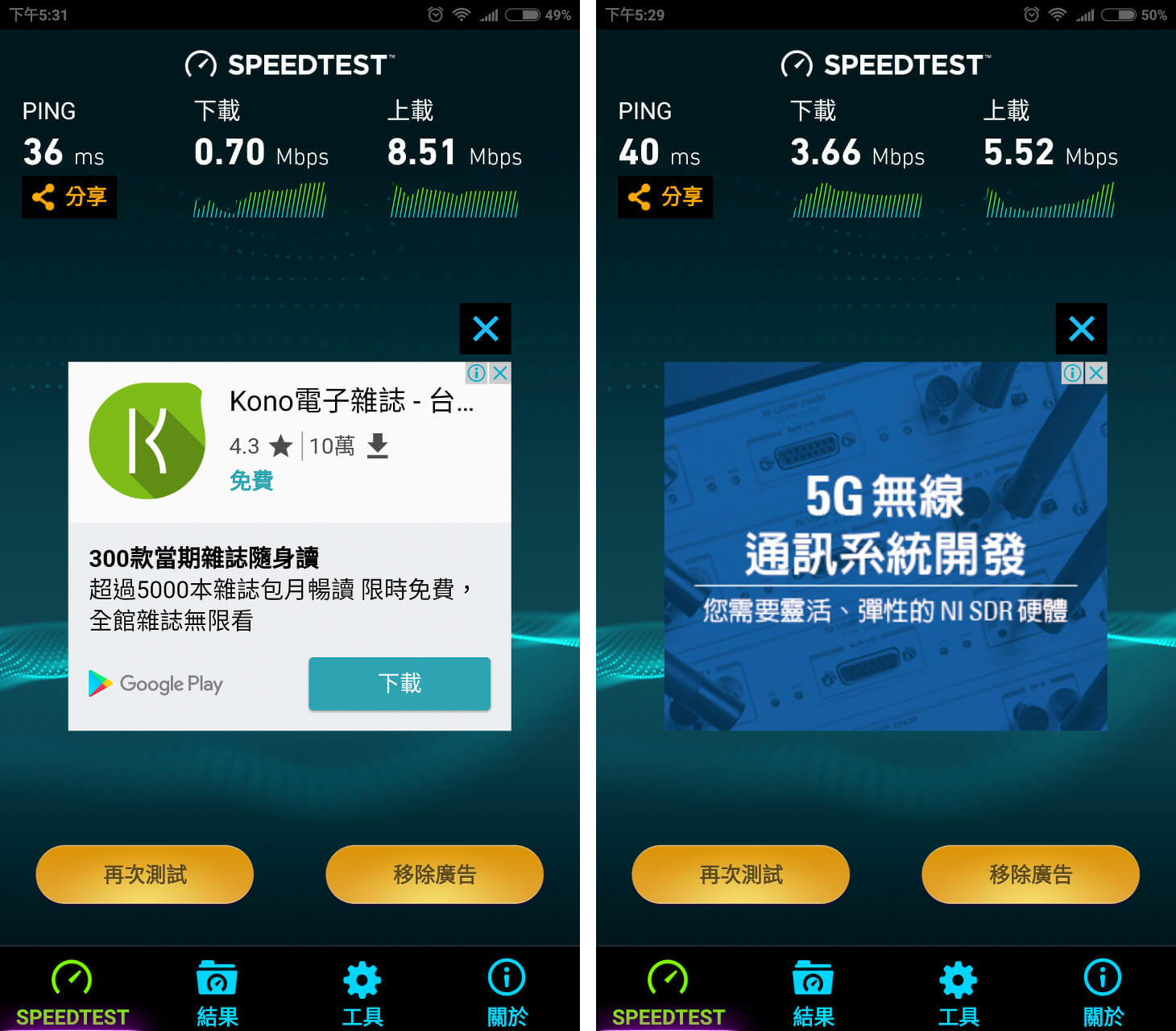 高鐵車廂網路速度實測