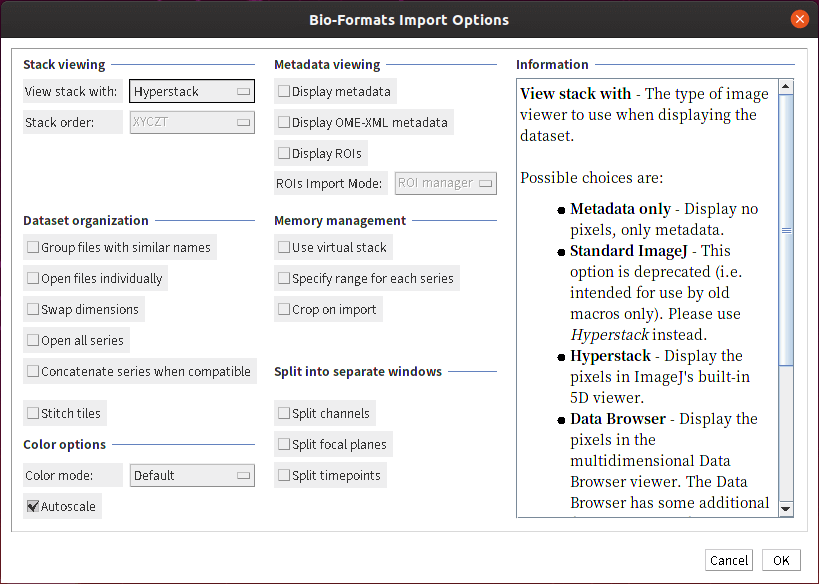 ImageJ 使用 Bio-Formats 套件