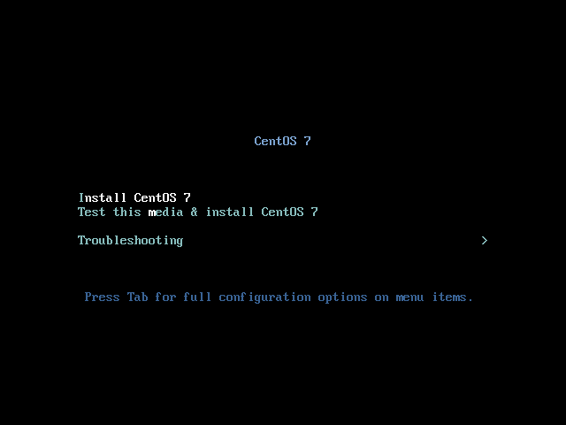 CentOS 7 安裝光碟開機畫面