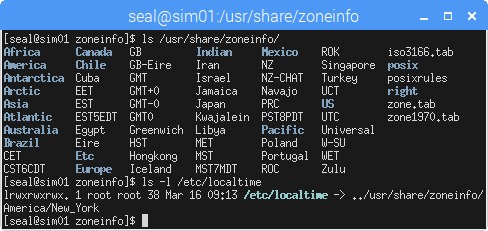 Linux 系統時區檔