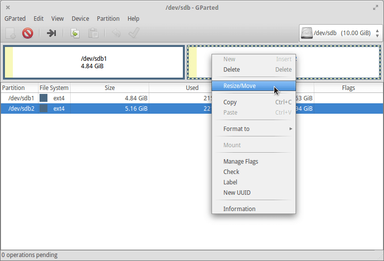 調整磁碟分割區