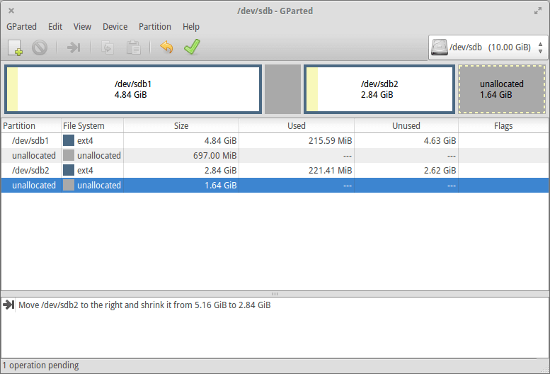 準備變更磁碟分割區
