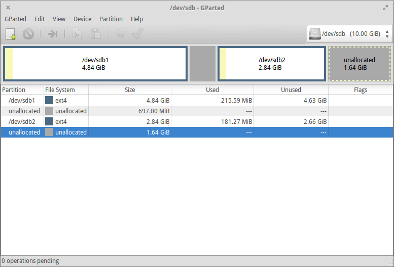 磁碟分割區變更完成