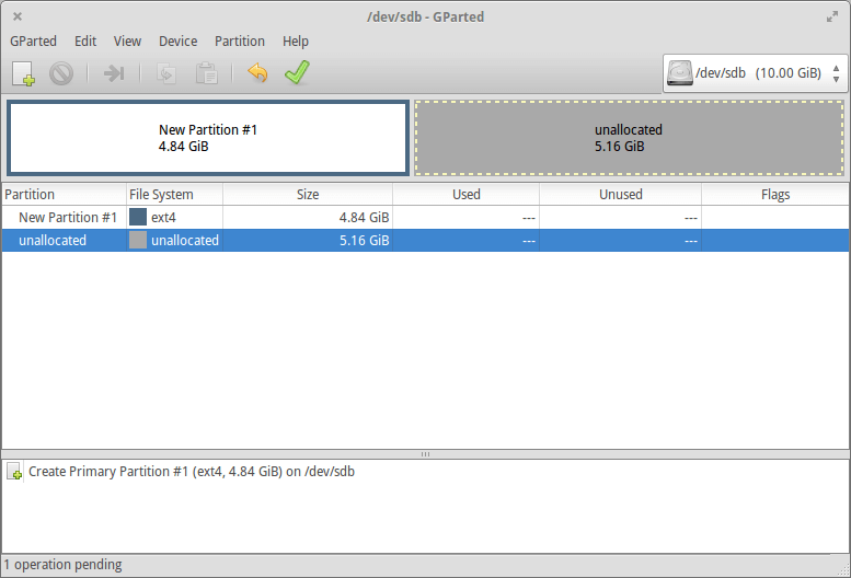 GParted 工作佇列