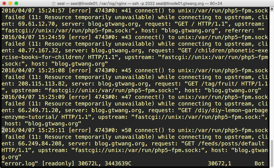 nginx 的 error.log 記錄檔