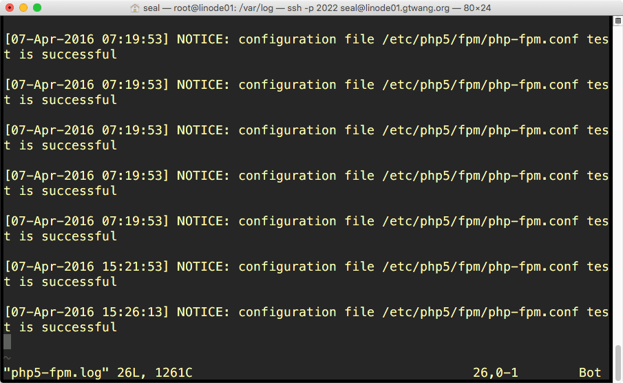 php5-fpm.log 記錄檔