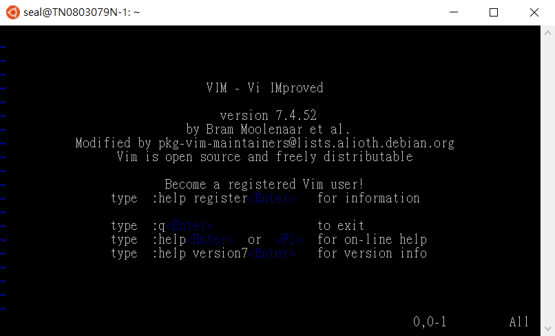 Windows 10 Bash Shell 的 Vim