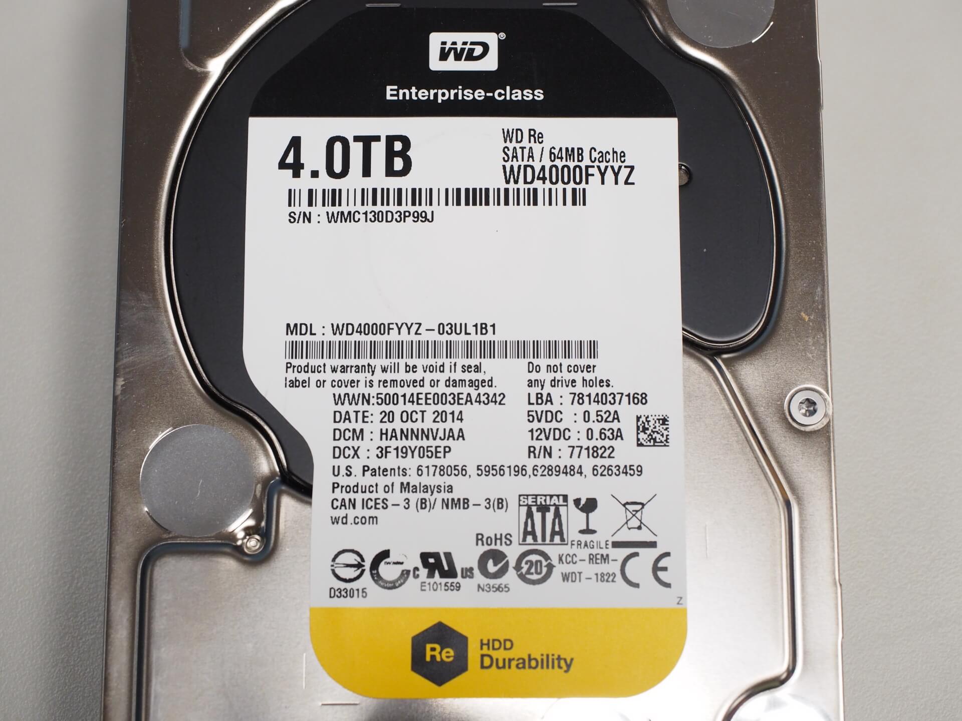 WD 企業級 4TB 硬碟