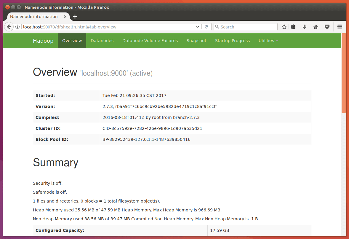  NameNode 網頁介面