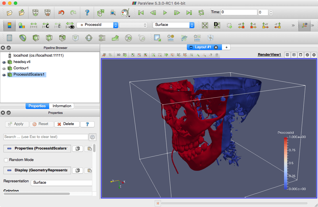 ParaView 平行繪圖（Mac OS X）
