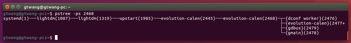 顯示特定 PID 行程的父行程