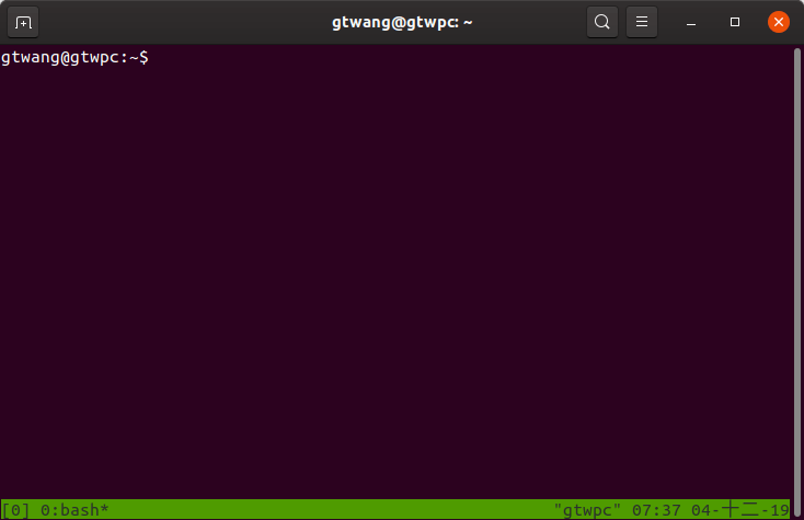 tmux 基本環境畫面