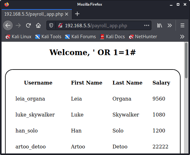 SQL Injection 攻擊