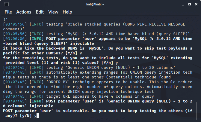 以 sqlmap 進行 SQL Injection 偵測