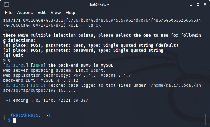 以 sqlmap 進行 SQL Injection 偵測