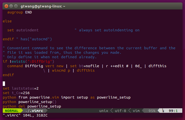 使用 Powerline 的 Vim