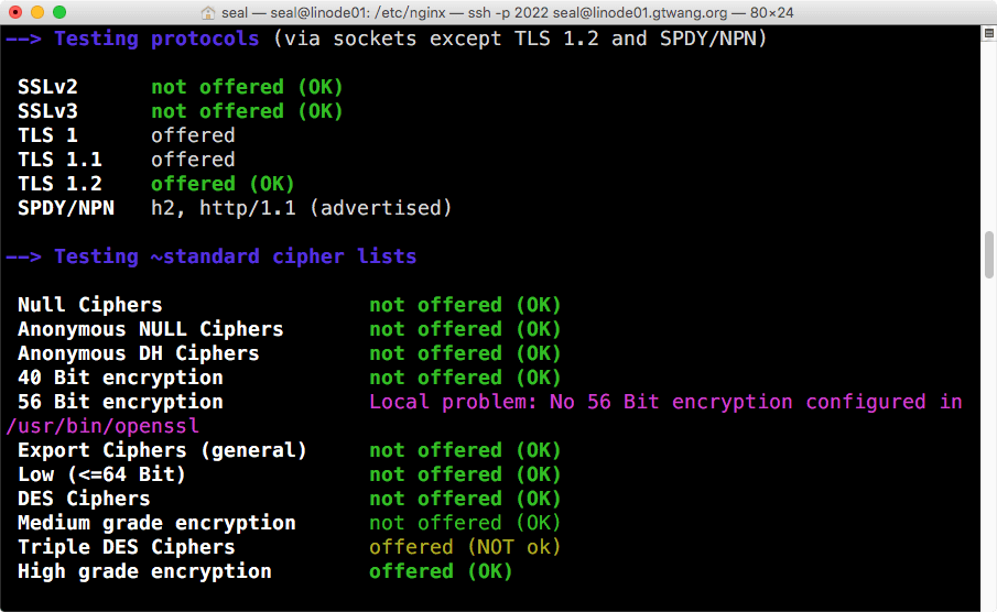 testssl.sh 測試結果