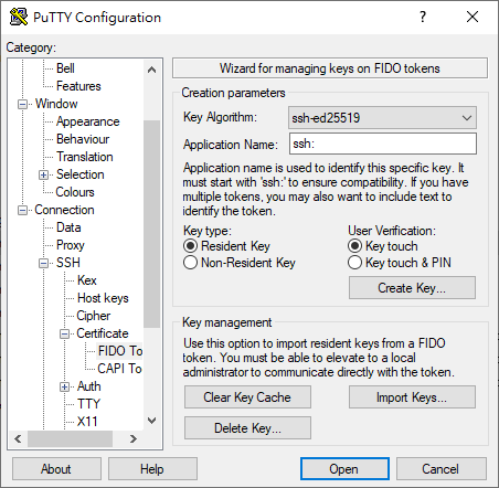 PuTTY FIDO Tools