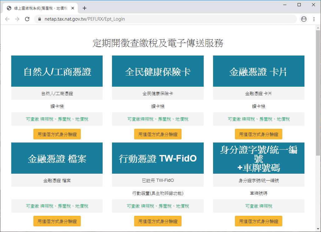 選擇登入認證方式