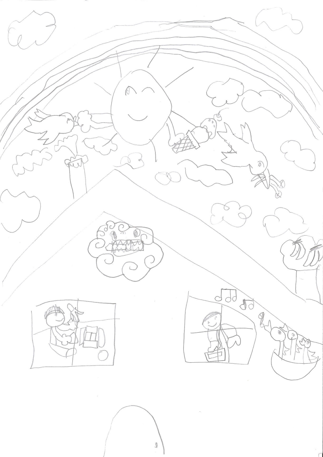 阿玄的塗鴉畫（鉛筆）