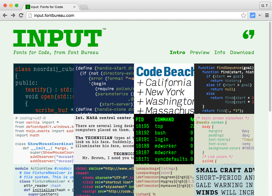 Input 字型官方網站